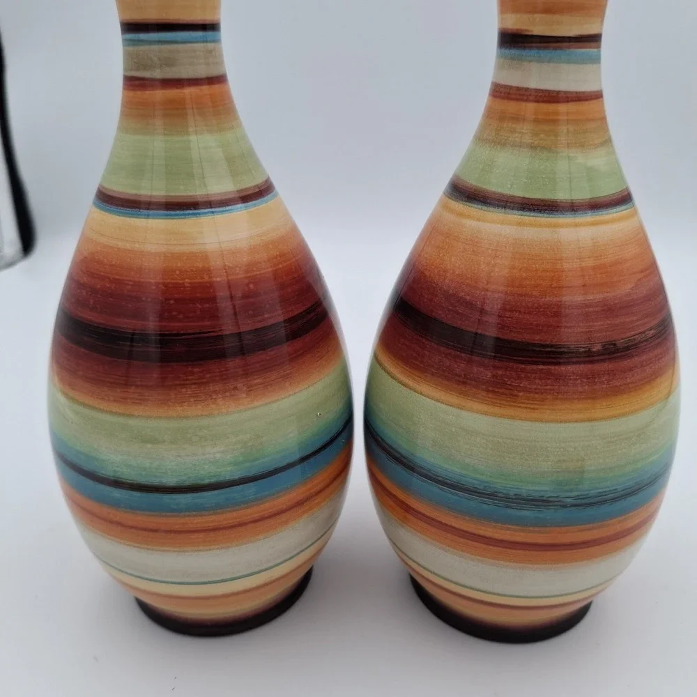 Tampico Tabletops Gallery Hand-Painted & Hand-Crafted Olive Oil Cruet Vase Set 2